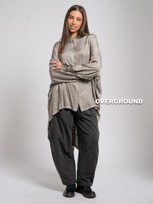 PANTALONE OVER GAMBULE LARGO TASCHE DAVANTI