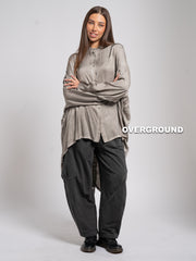 PANTALONE OVER GAMBULE LARGO TASCHE DAVANTI