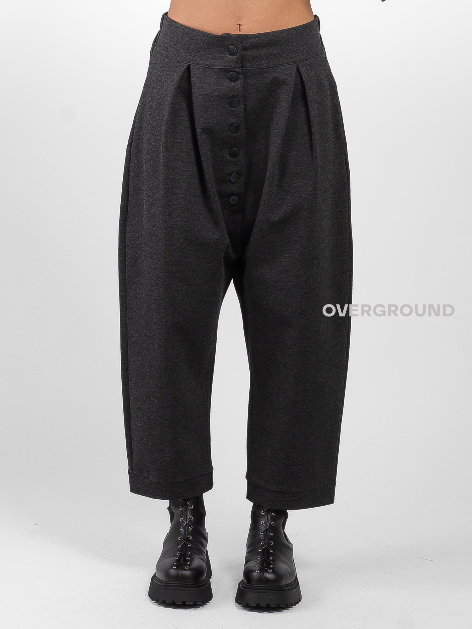 PANTALONE CAVALLO BASSO BOTTONI FRONTALI E PENS