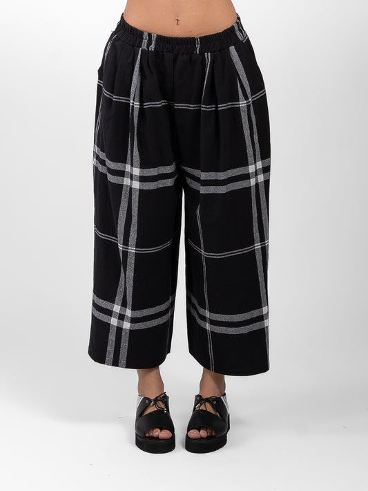 PANTALONE GAMBULE LARGO CON FANTASIA A QUADRI - OVERGROUND STORE 