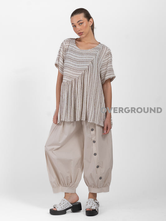 BLUSA OVER CON RIPRESA DAVANTI RIGATA - OVERGROUND STORE 