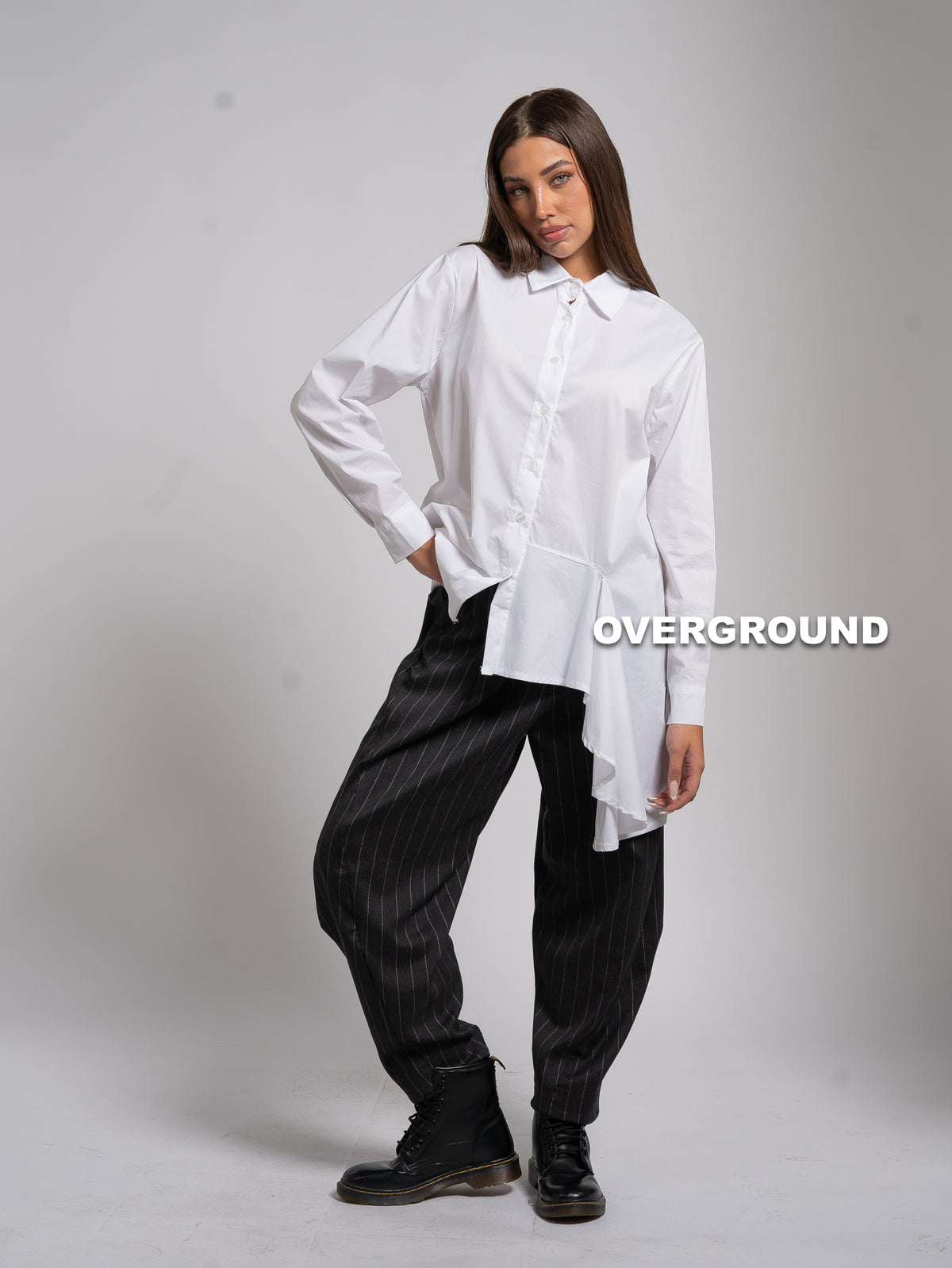 CAMICIA OVER CON BALZA LUNGA LATERALE