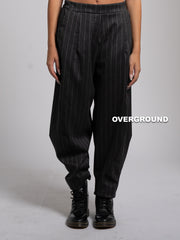 PANTALONE OVER GESSATO CON CUCITURE DAVANTI