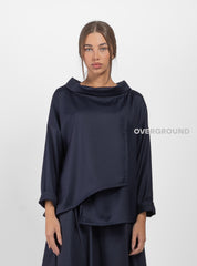 ASYMMETRIC OVERSIZED BLOUSE WITH BOAT NECK
