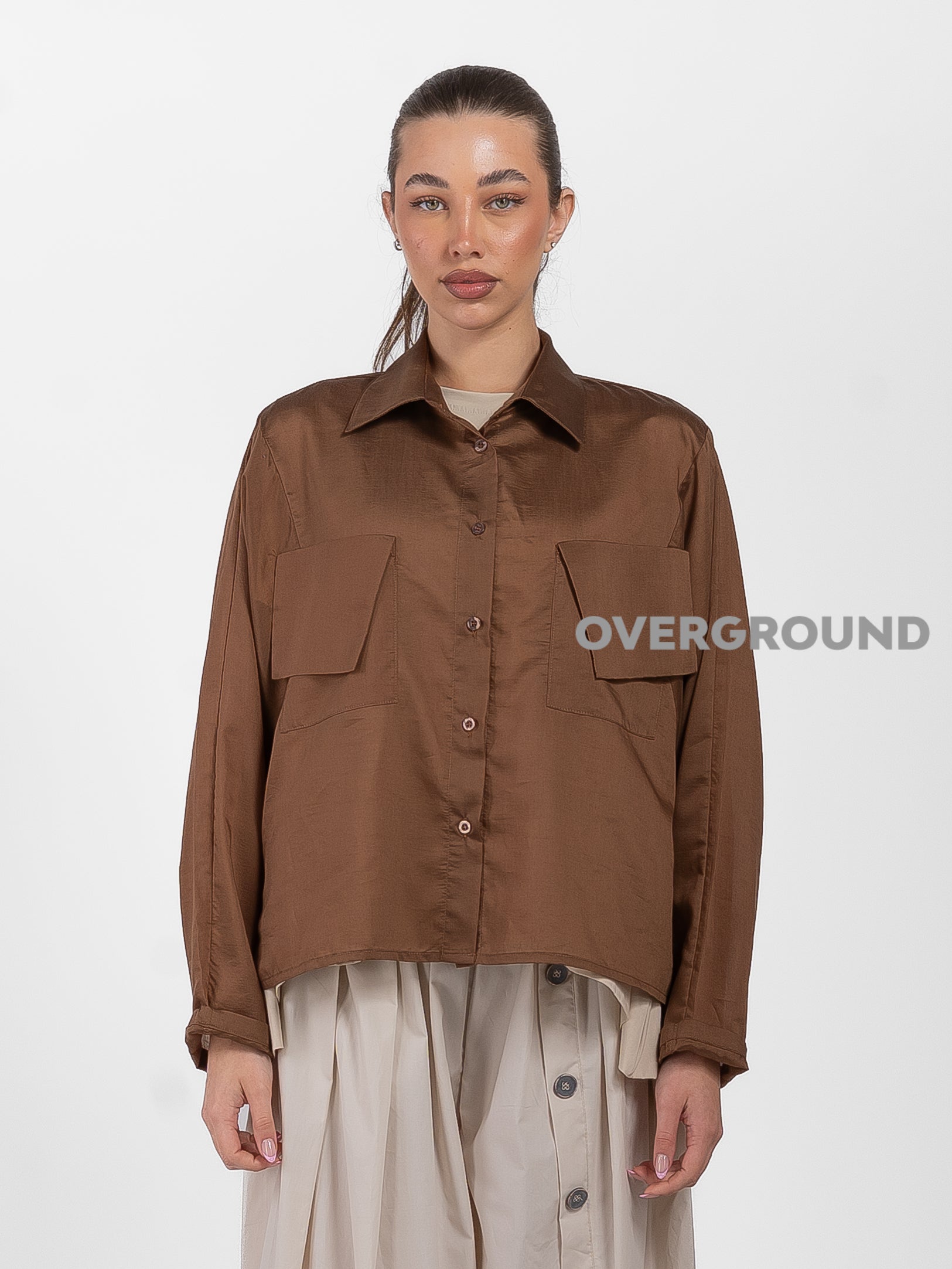 CAMICIA VELATA CON TASCHE DAVANTI - OVERGROUND STORE 