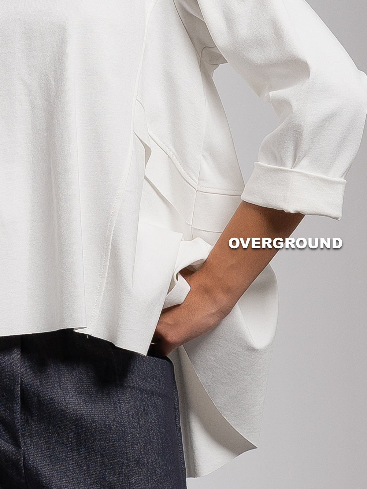 ASYMMETRIC OVERSIZED BLOUSE WITH FRONT SEAMS
