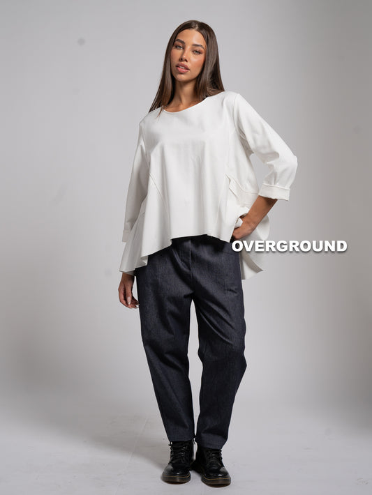 ASYMMETRIC OVERSIZED BLOUSE WITH FRONT SEAMS