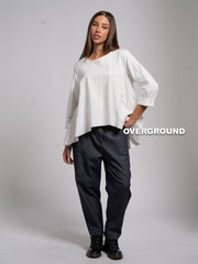 ASYMMETRIC OVERSIZED BLOUSE WITH FRONT SEAMS