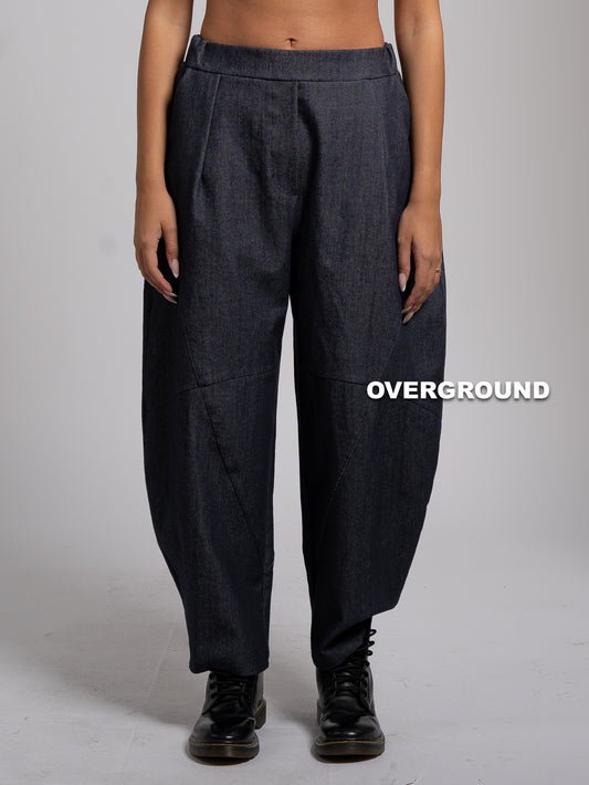 PANTALONE OVER CON CUCITURE SUL GAMBULE JEANS