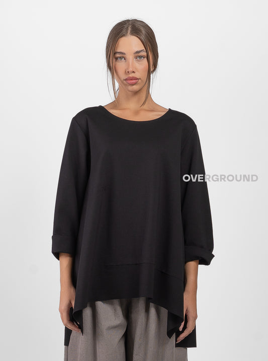 BLUSA LUNGA OVER CON CUCITURE DAVANTI E DIETRO - OVERGROUND STORE 
