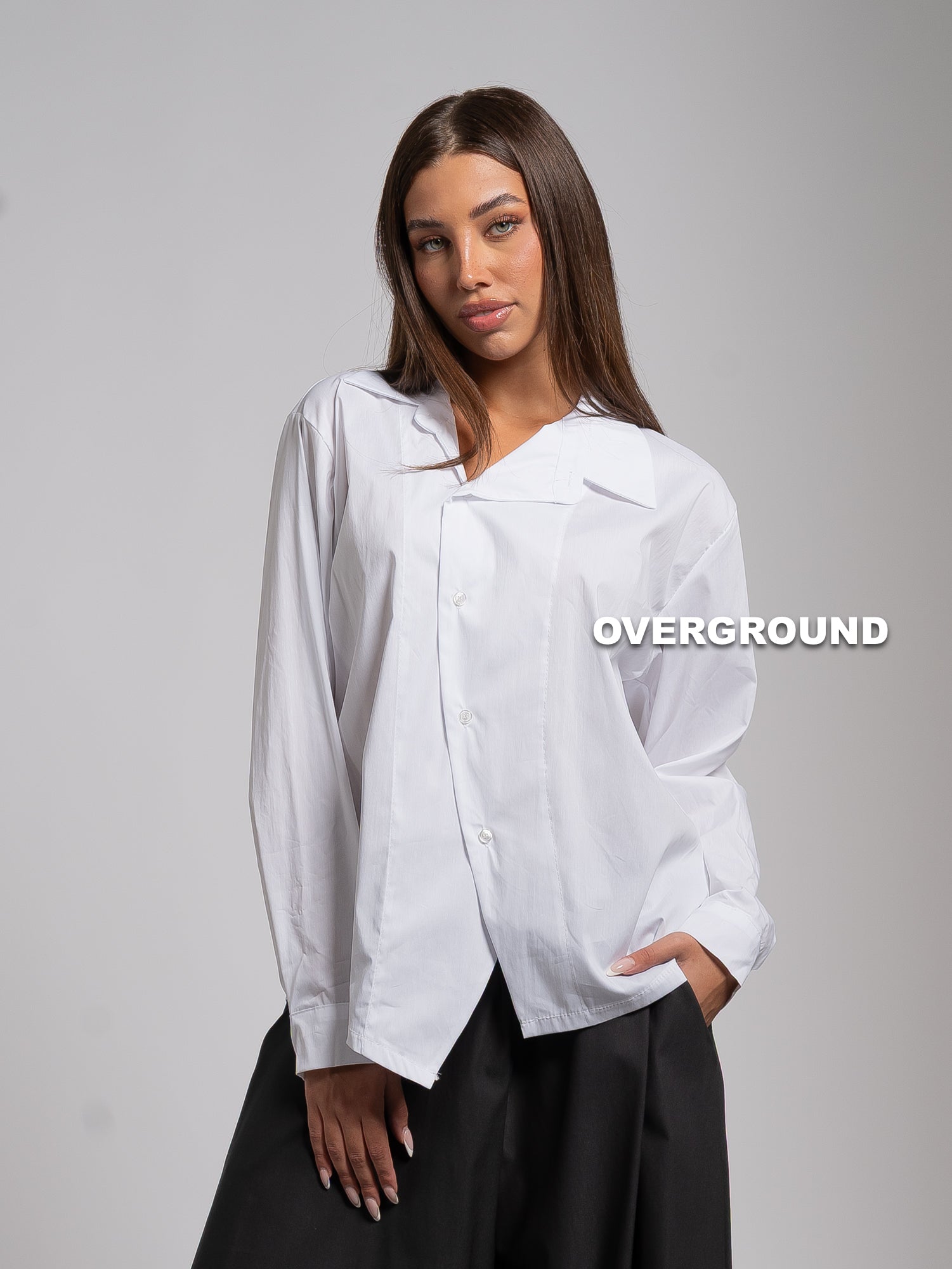 CAMICIA OVER TAGLIO ASIMMETRICO