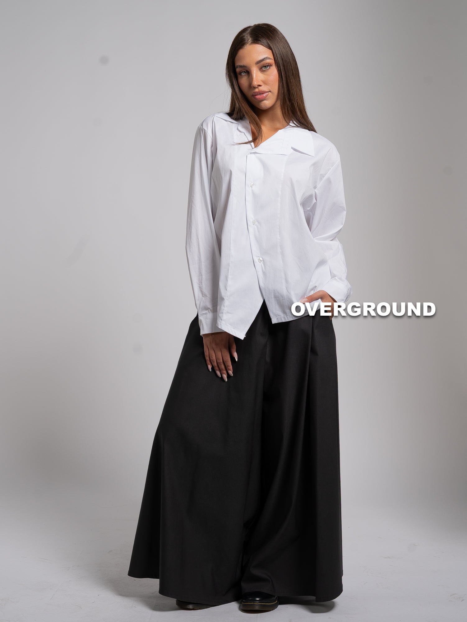 CAMICIA OVER TAGLIO ASIMMETRICO