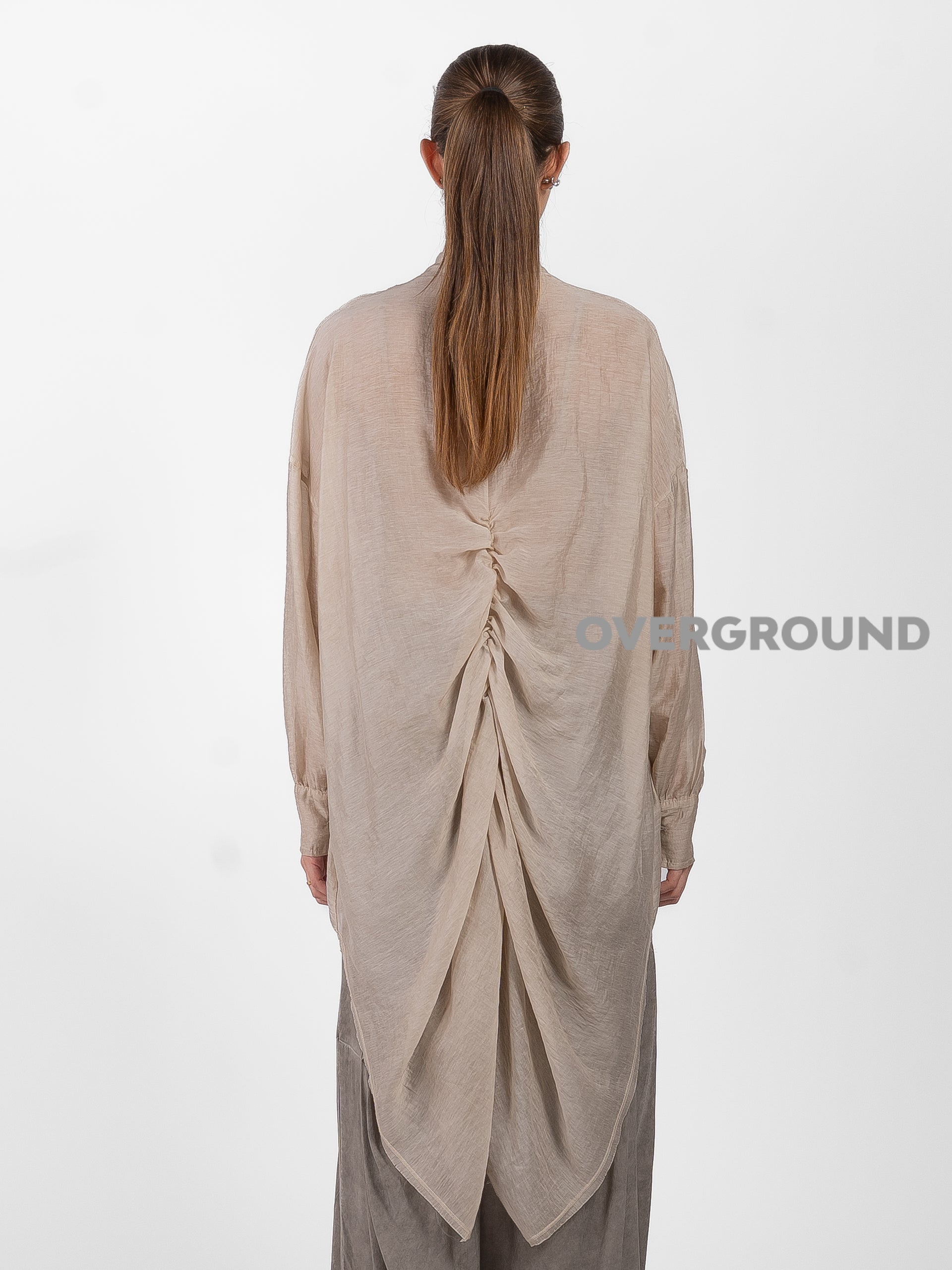CAMICIA OVER  PIU' LUNGA DIETRO CON TASCHE DAVANTI - OVERGROUND STORE 