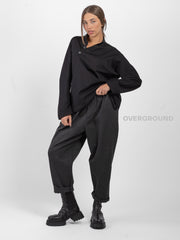 Oversized trousers in Milano stitch 