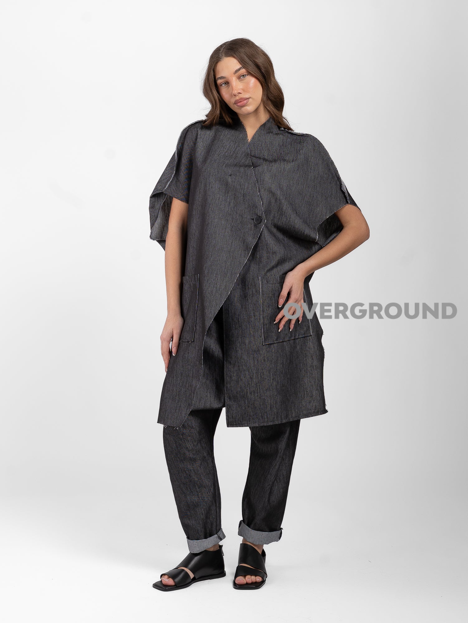 SMANICATO JEANS TAGLIO VIVO CON TASCHE DAVANTI - OVERGROUND STORE 