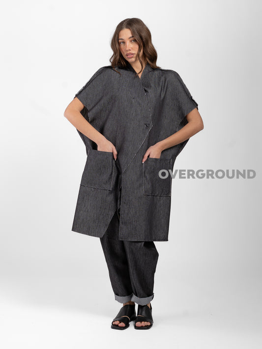 SMANICATO JEANS TAGLIO VIVO CON TASCHE DAVANTI - OVERGROUND STORE 