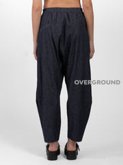 PANTALONE OVER CON CUCITURE SUL GAMBULE EFFETTO JEANS - OVERGROUND STORE 