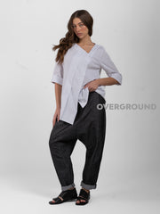 CAMICIA OVER CON ABBOTTONATURA ASIMMETRICA - OVERGROUND STORE 