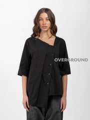 CAMICIA OVER CON ABBOTTONATURA ASIMMETRICA - OVERGROUND STORE 