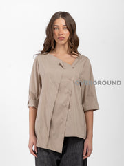 CAMICIA OVER CON ABBOTTONATURA ASIMMETRICA - OVERGROUND STORE 