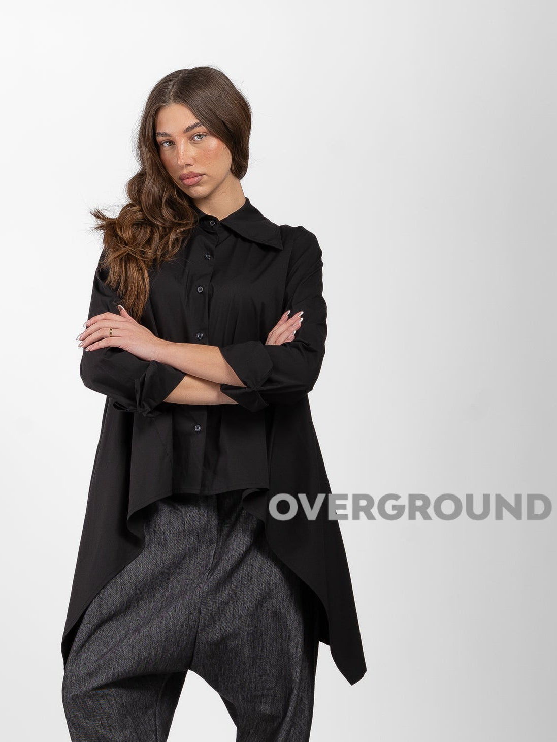 CAMICIA OVER CON PUNTE LATERALI