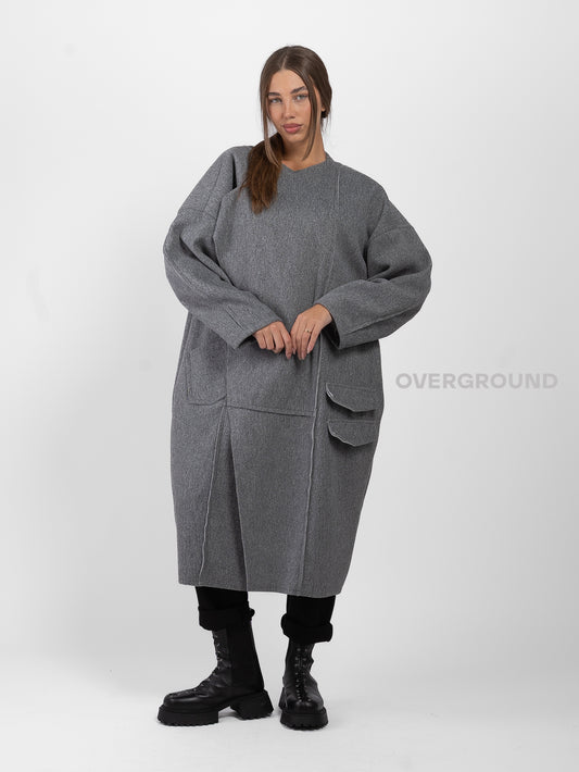 SHAWL DUSTER COAT WITH FRONT FLAP