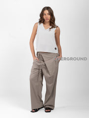 PANTALONE OVER CON PATTINA E FIOCCO CON BALZA - OVERGROUND STORE 