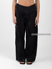 PANTALONE OVER CON PATTINA E FIOCCO CON BALZA - OVERGROUND STORE 