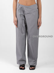 PANTALONE OVER CON PATTINA E FIOCCO CON BALZA - OVERGROUND STORE 