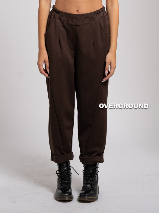 PANTALONE GAMBULE LARGO CON CUCITURE FRONTALI