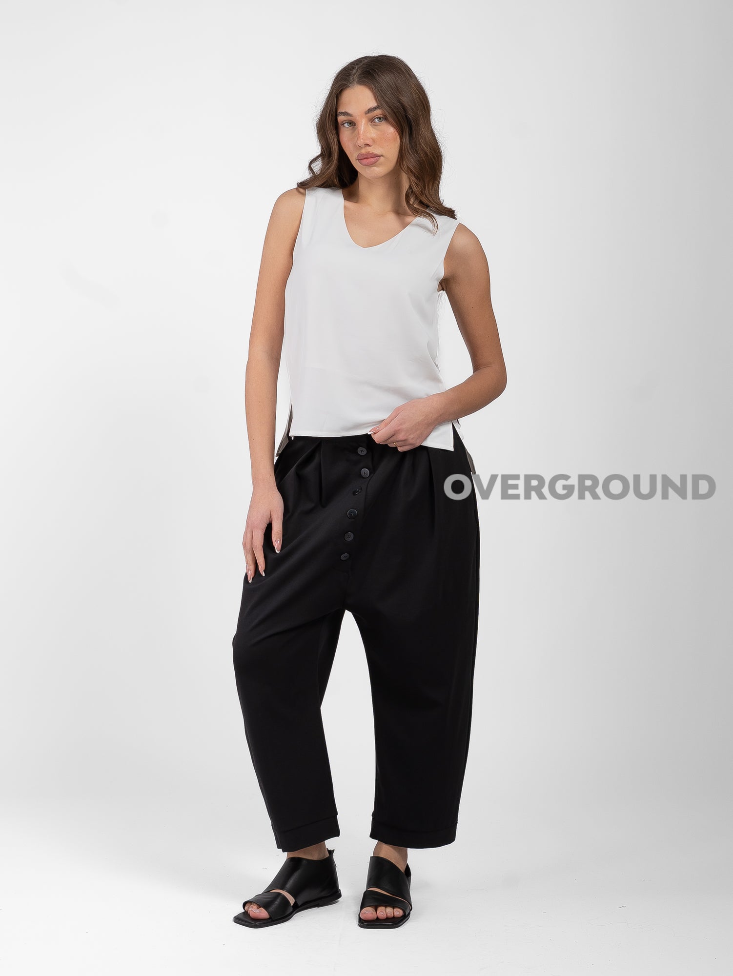 PANTALONE CAVALLO BASSO CON BOTTONI DAVANTI - OVERGROUND STORE 