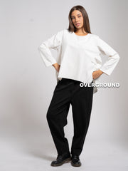 WIDE LEG TROUSERS WITH FRONT SEAMS