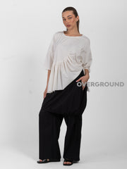 PANTALONE GAMBULE LARGO CON PAREO E RIPRESE - OVERGROUND STORE 
