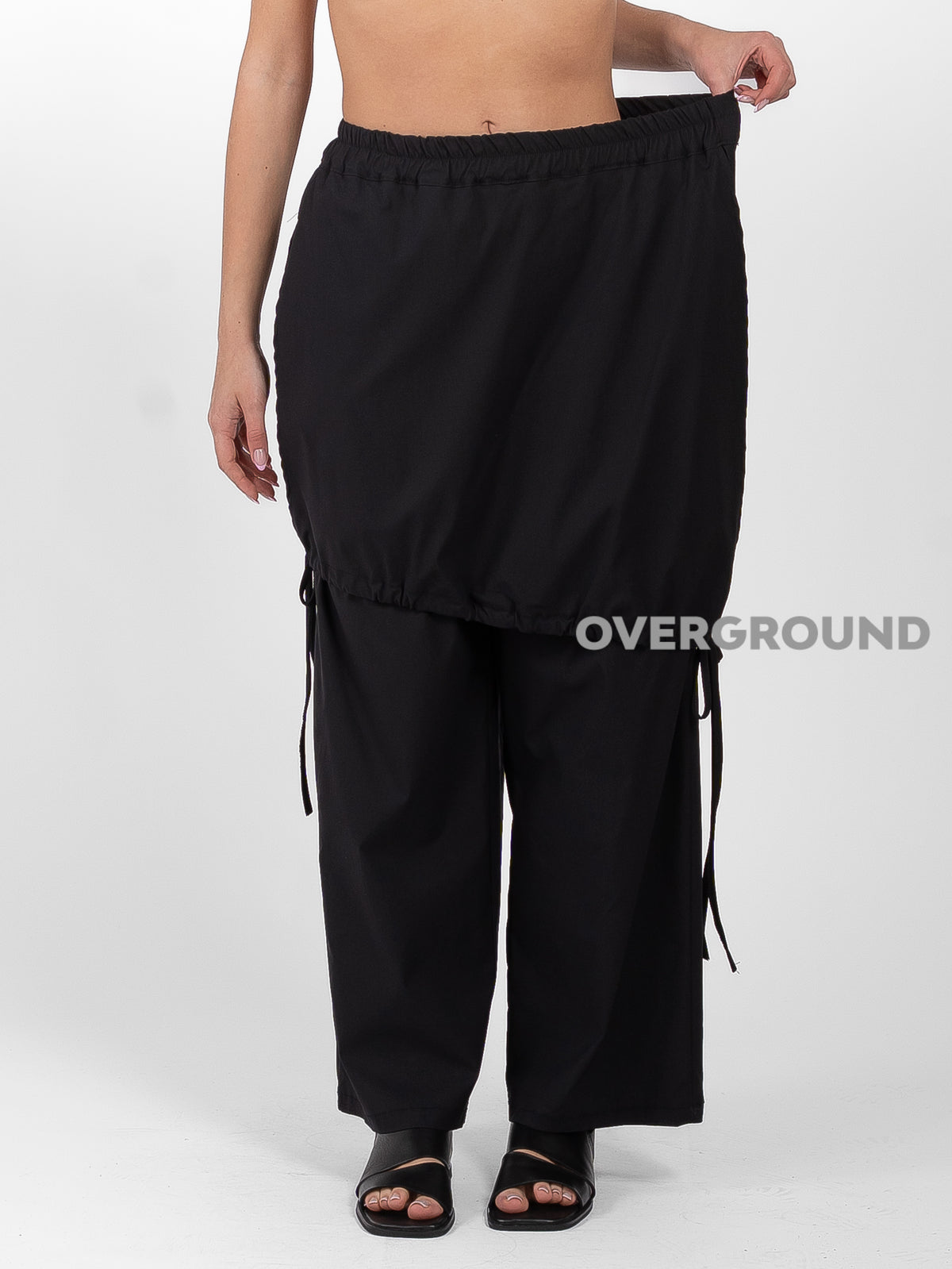 PANTALONE GAMBULE LARGO CON PAREO E RIPRESE - OVERGROUND STORE 