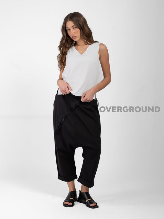 PANTALONE CAVALLO BASSO CON BOTTONI DAVANTI - OVERGROUND STORE 