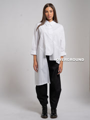 CAMICIA OVER ASIMMETRICA CON CUCITURE DAVANTI