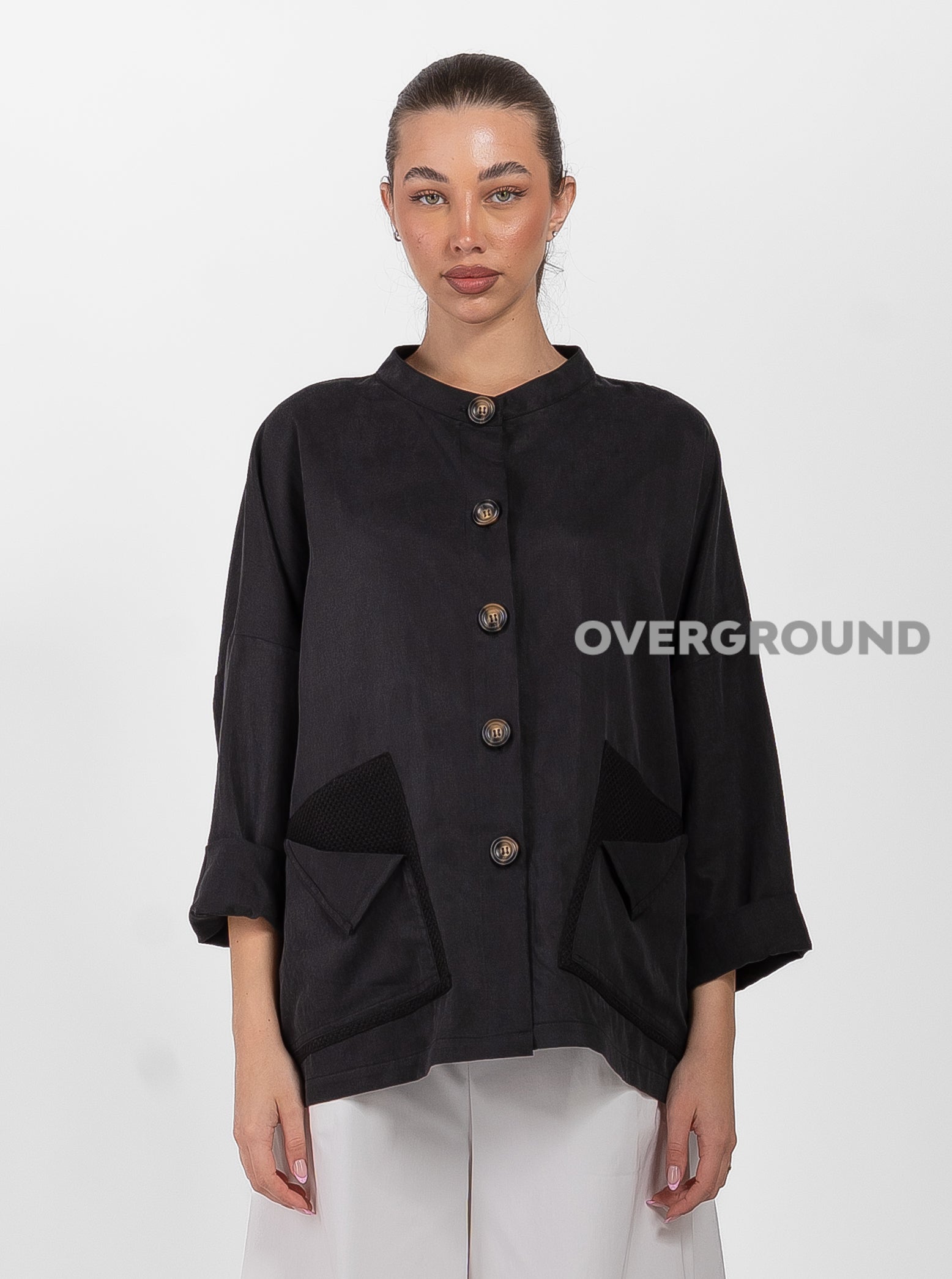 CASACCA OVER LARGA CON TASCHE CON PATTINA - OVERGROUND STORE 
