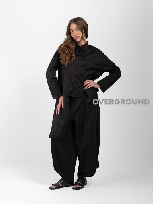 CAMICIA OVER ASIMMETRICA CON CUCITURE DAVANTI - OVERGROUND STORE 