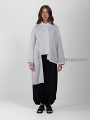 CAMICIA OVER ASIMMETRICA CON CUCITURE DAVANTI - OVERGROUND STORE 