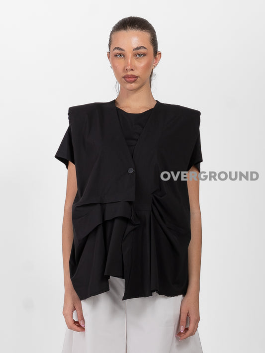 GILET SMANICATO CON RIPRESE FRONTALI - OVERGROUND STORE 