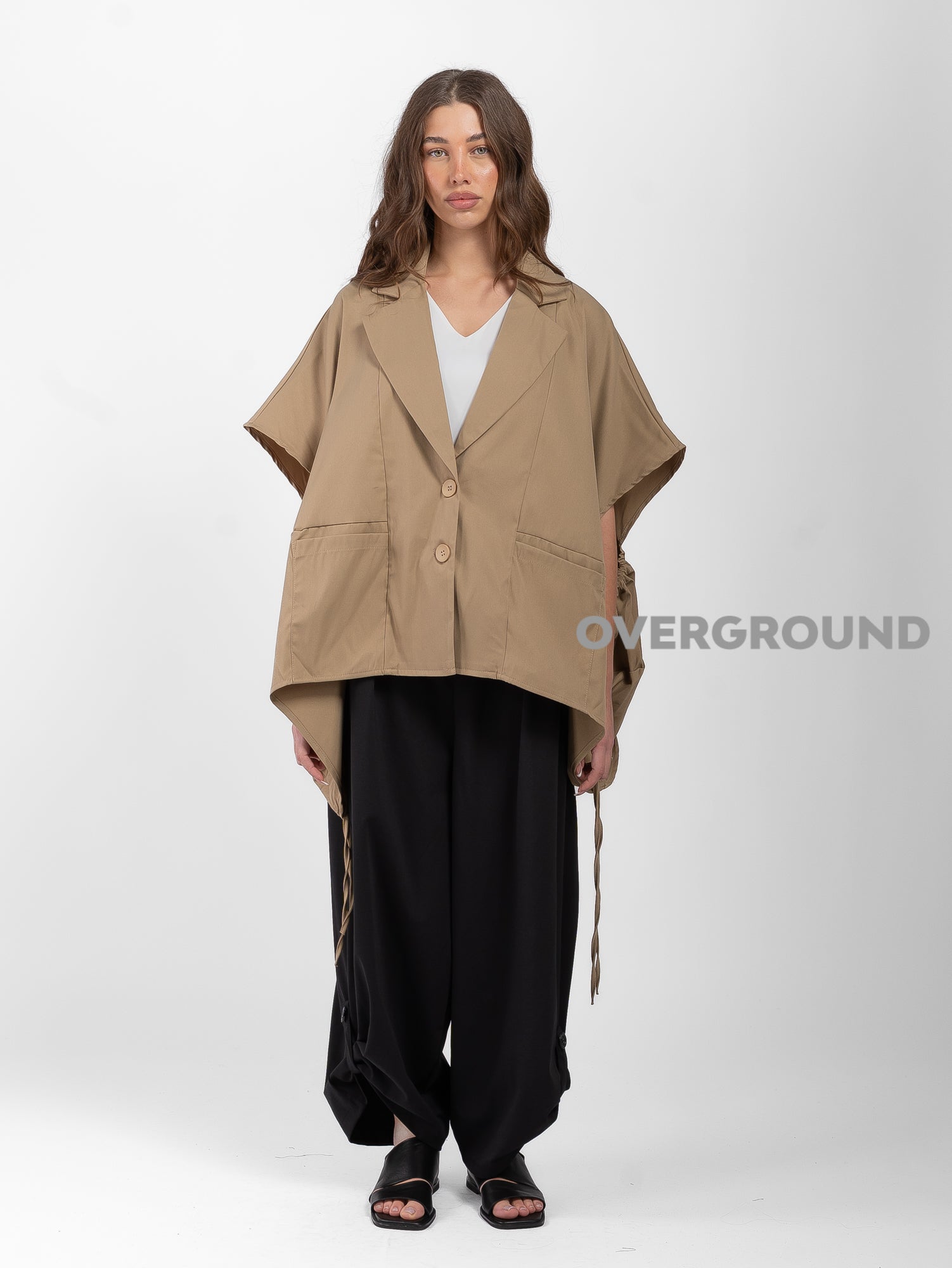 GIACCA OVER SMANICATA CON LACCI NELLE MANICHE - OVERGROUND STORE 