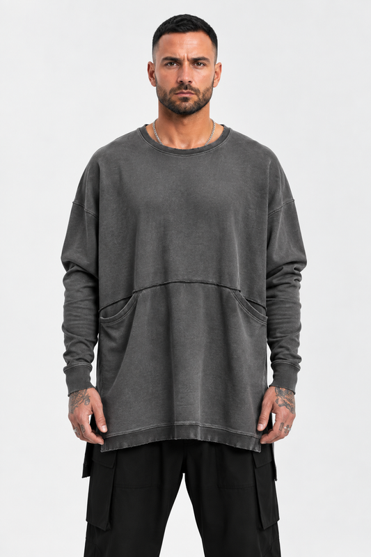 MAXI SWEATSHIRT WITH FRONT POCKETS Z
