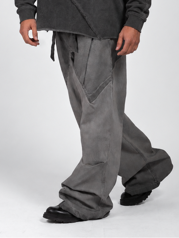PANTALONE OVER GAMBULE LARGO CON PIEGHE DAVANTI