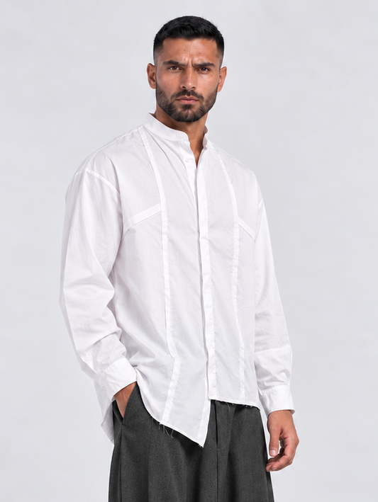 CAMICIA COLLO COREANA CON ABBOTTONATURA CENTRALE Z - OVERGROUND STORE 