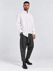 CAMICIA COLLO COREANA CON ABBOTTONATURA CENTRALE Z - OVERGROUND STORE 