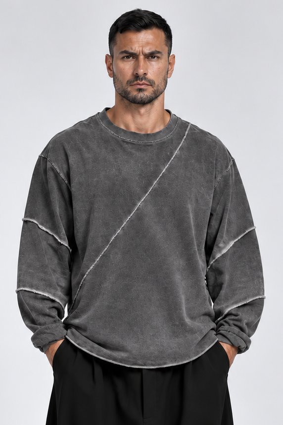 MAGLIA OVER COTONE CUCITURE A TAGLIO VIVO - OVERGROUND STORE 