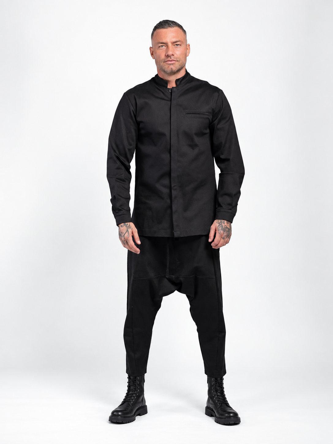 GIACCA COLLO COREANA CON ABBOTTONATURA COPERTA