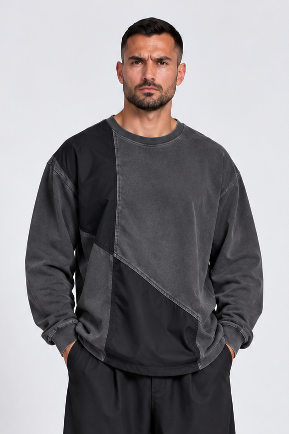 MAGLIA OVER CON CUCITURE DOPPIO TESSUTO