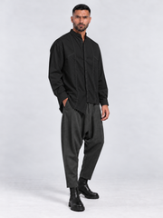 CAMICIA COLLO COREANA CON ABBOTTONATURA CENTRALE Z - OVERGROUND STORE 