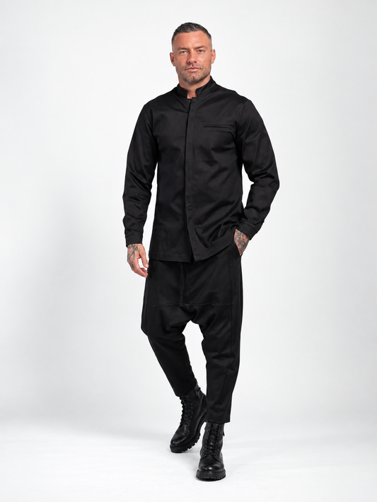 PANTALONE CAVALLO BASSO CON CUCITURE DAVANTI